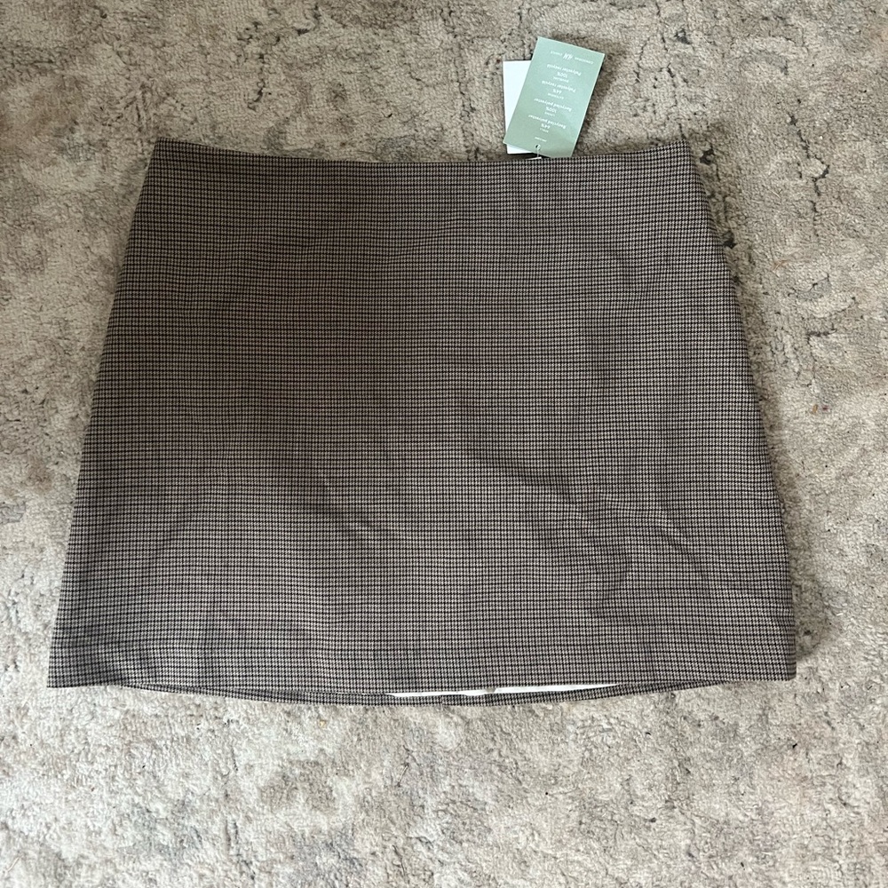 Tan neutral plaid skirt new with tags